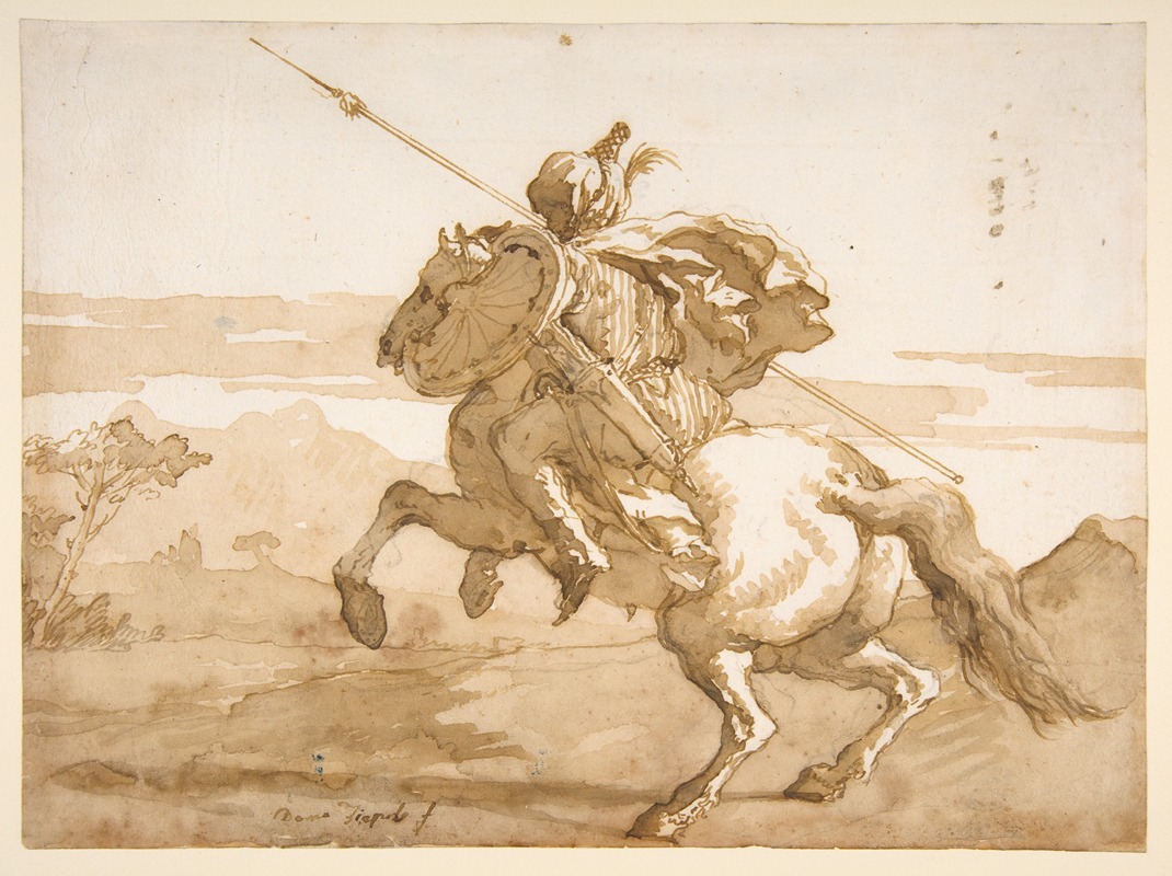 An Oriental Horseman by Джованни Доменико Тьеполо, 1727–1804 — digital art print download
