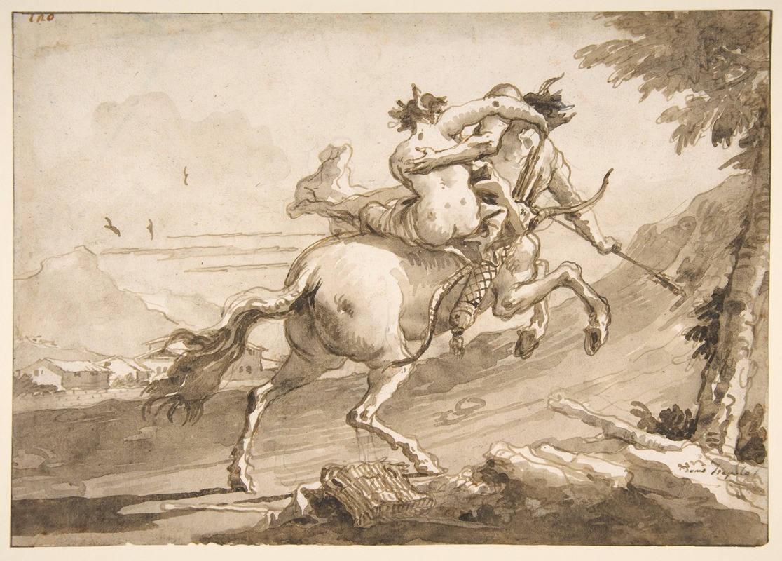 Back View of a Centaur Abducting a Satyress — Giovanni Domenico Tiepolo