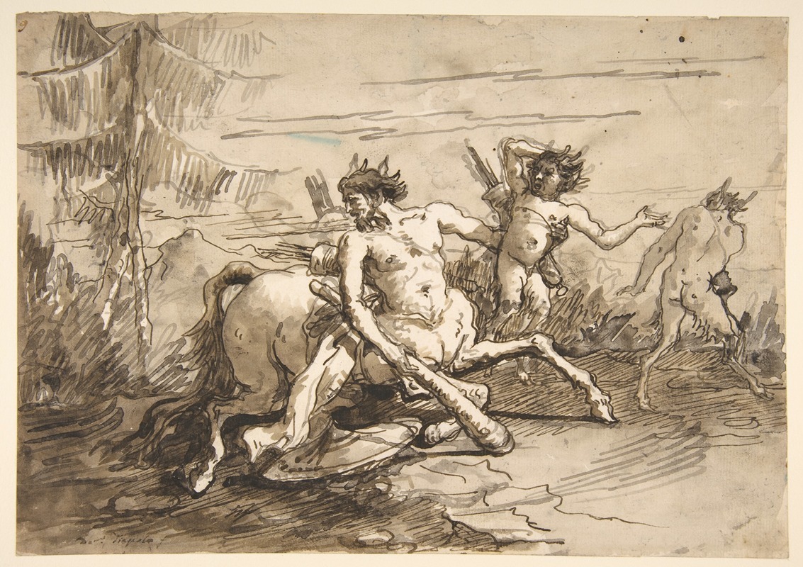 Centaur with a Club, and Two Satyrs by Джованни Доменико Тьеполо, 1727–1804 — digital art print download