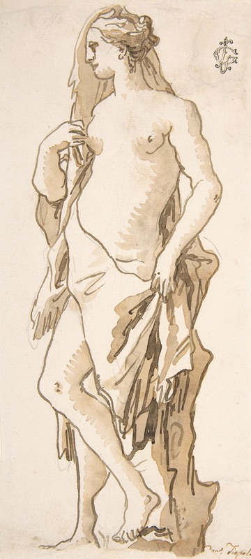 Study of a Garden Sculpture; Iole — Giovanni Domenico Tiepolo