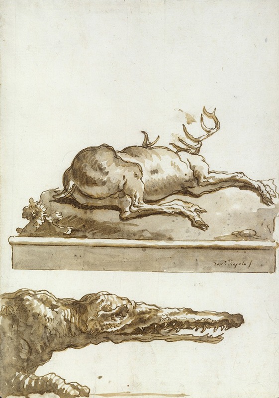 The Head of a Crocodile — Giovanni Domenico Tiepolo