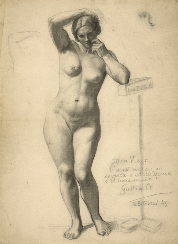 Standing Female Nude by Гюстав Курбе, 1849 — digital art print download