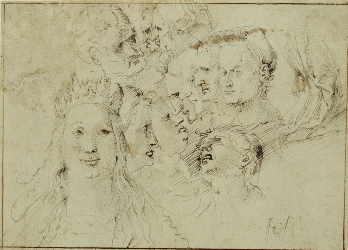 Studies of Heads by Ханс Бальдунг, 1512–1513 — digital art print download