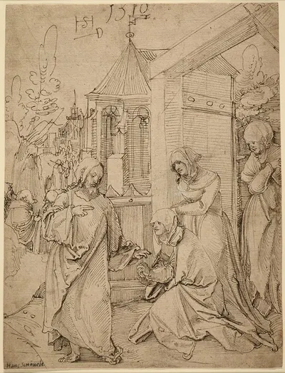 Christ Taking Leave of His Mother by Ханс Леонард Шойфелайн, 1510 — digital art print download