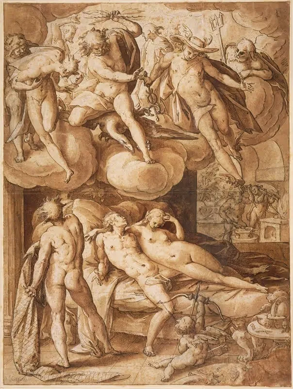 Венера и Марс, застигнутые Вулканом by Генрик Гольциус, 1585 — digital art print download