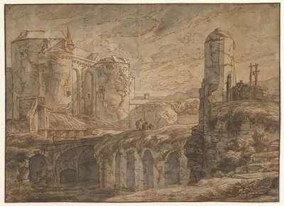 The Gate of Bruges at Sluis by Хендрик ван Миндерхаут, 1661 — digital art print download
