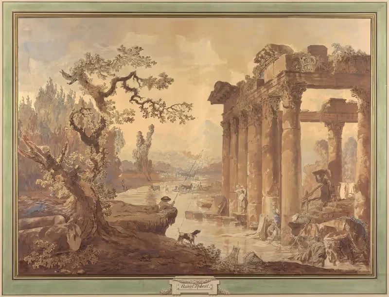 Пейзаж с руинами by Юбер Робер, 1772 — digital art print download