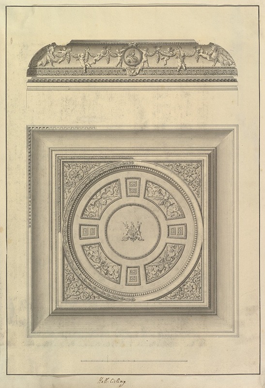 Hall Ceiling, Houghton Hall, Norfolk by Isaac Ware, 1735 — digital art print download