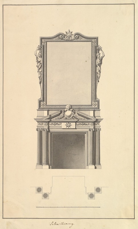 Salon Chimney, Houghton Hall, Norfolk, Elevation — Isaac Ware