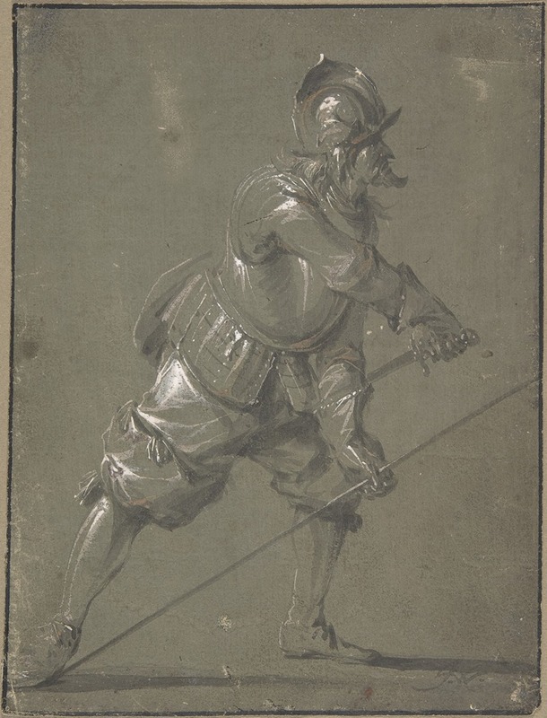 An Infantryman Drawing his Sword by Jacob Matthias Weyer — digital art print download