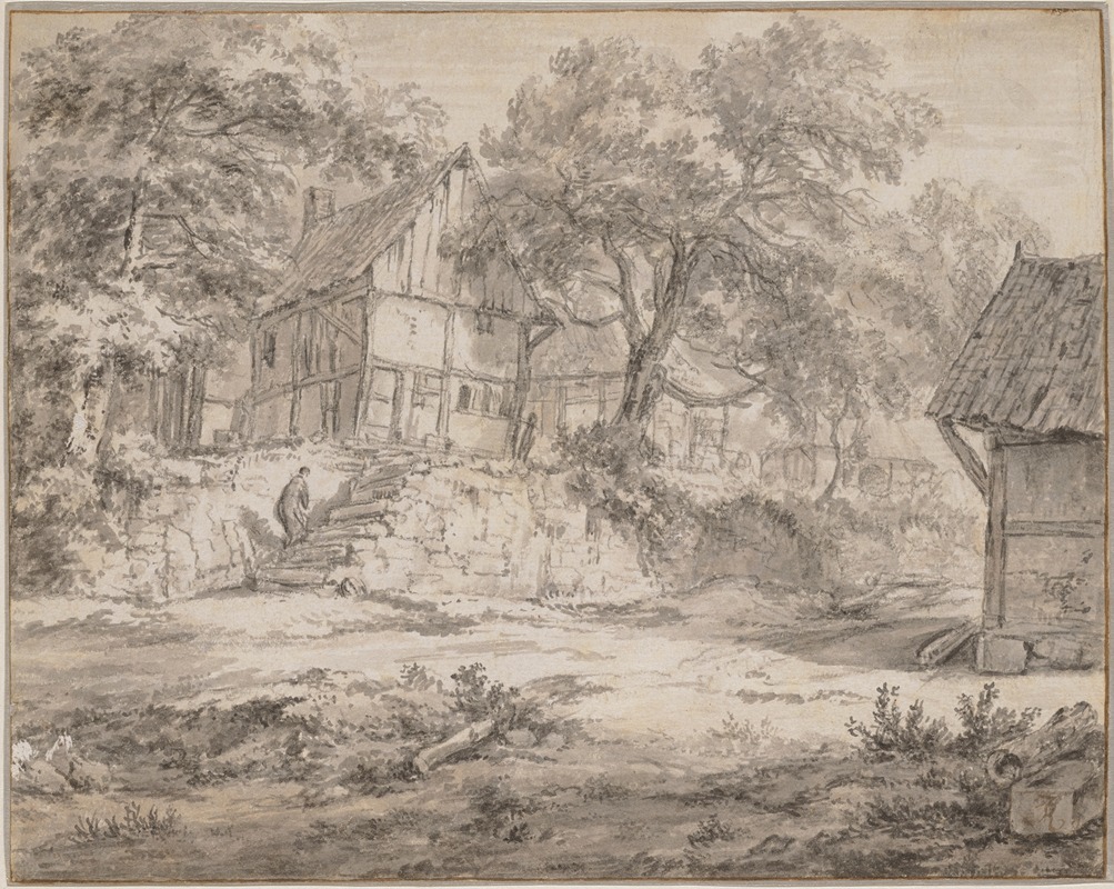 Cottages among Trees by Якоб ван Руйсдал, 1652–1653 — digital art print download