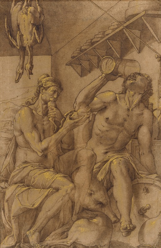 Allegory of Gluttony by Якопо Лигоззи, 1590 — digital art print download