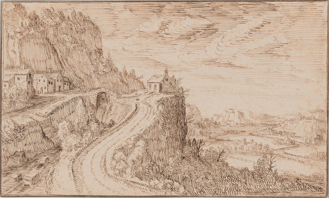 Mountainous Landscape with a Chapel by Якоб де Гейн II, 1600–1603 — digital art print download