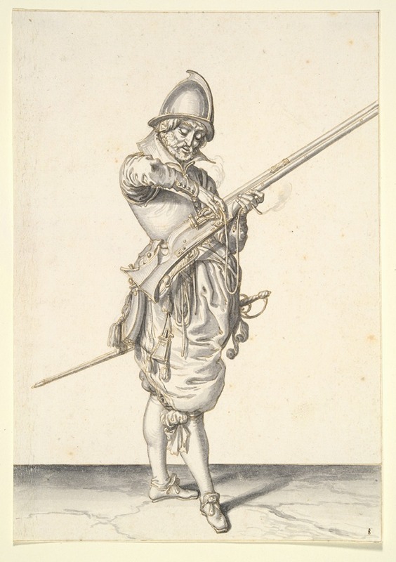 Soldier Preparing to Fire a Caliver by Якоб де Гейн II — digital art print download
