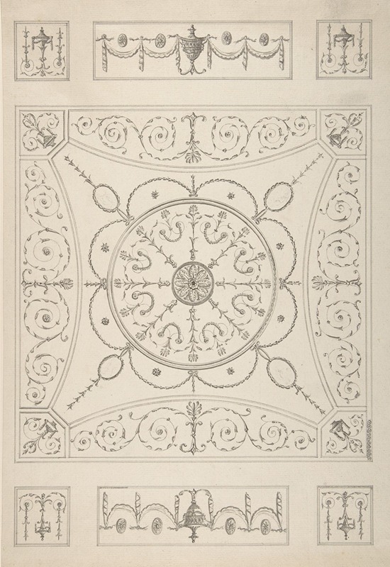 Design for an Oblong Ceiling with an Oval Centre by Джеймс Уайат — digital art print download
