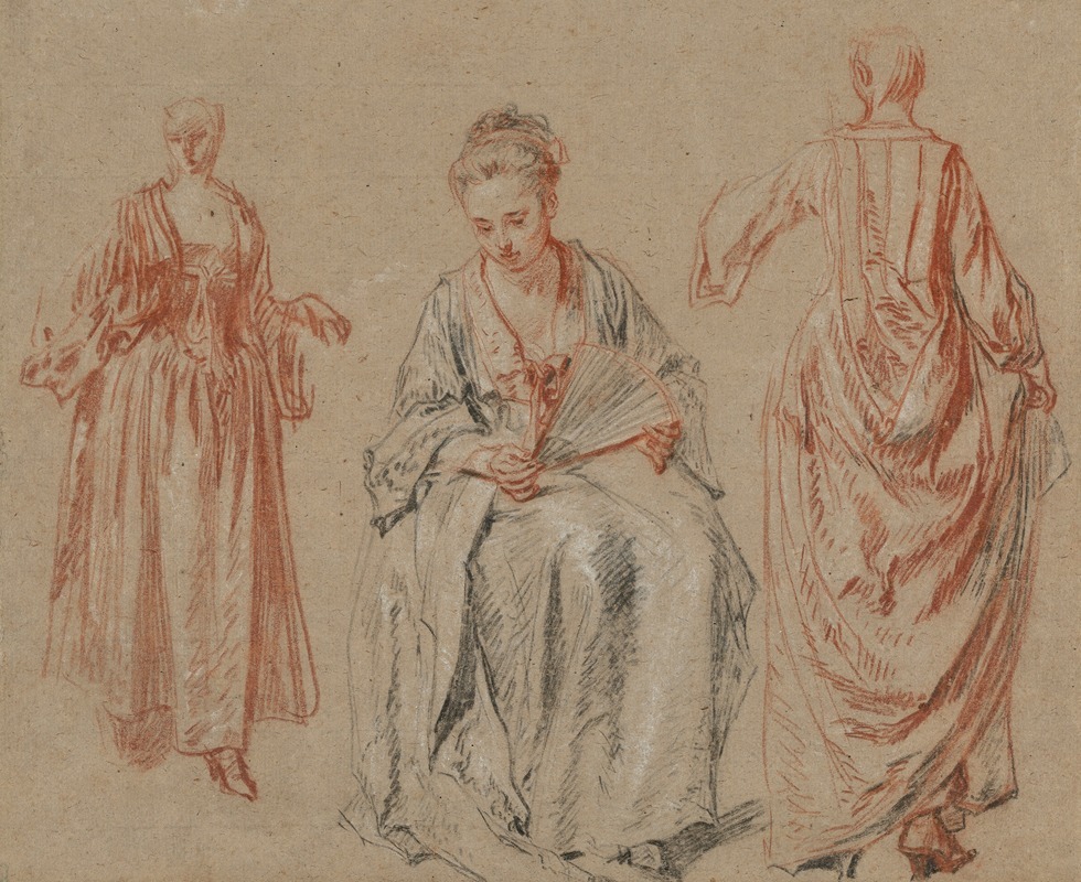 Studies of Three Women — Жан-Антуан Ватто