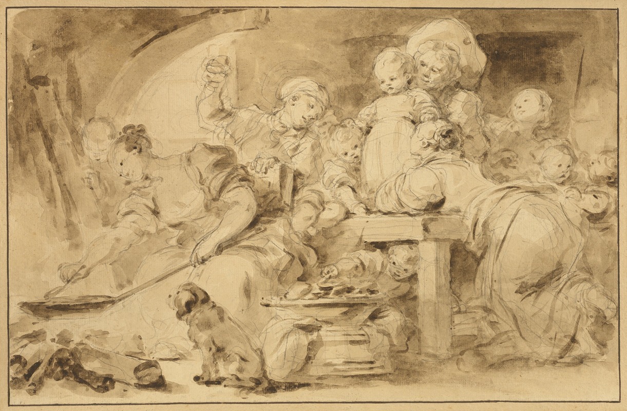 Making Fritters (Les Beignets) by Жан-Оноре Фрагонар, 1782 — digital art print download