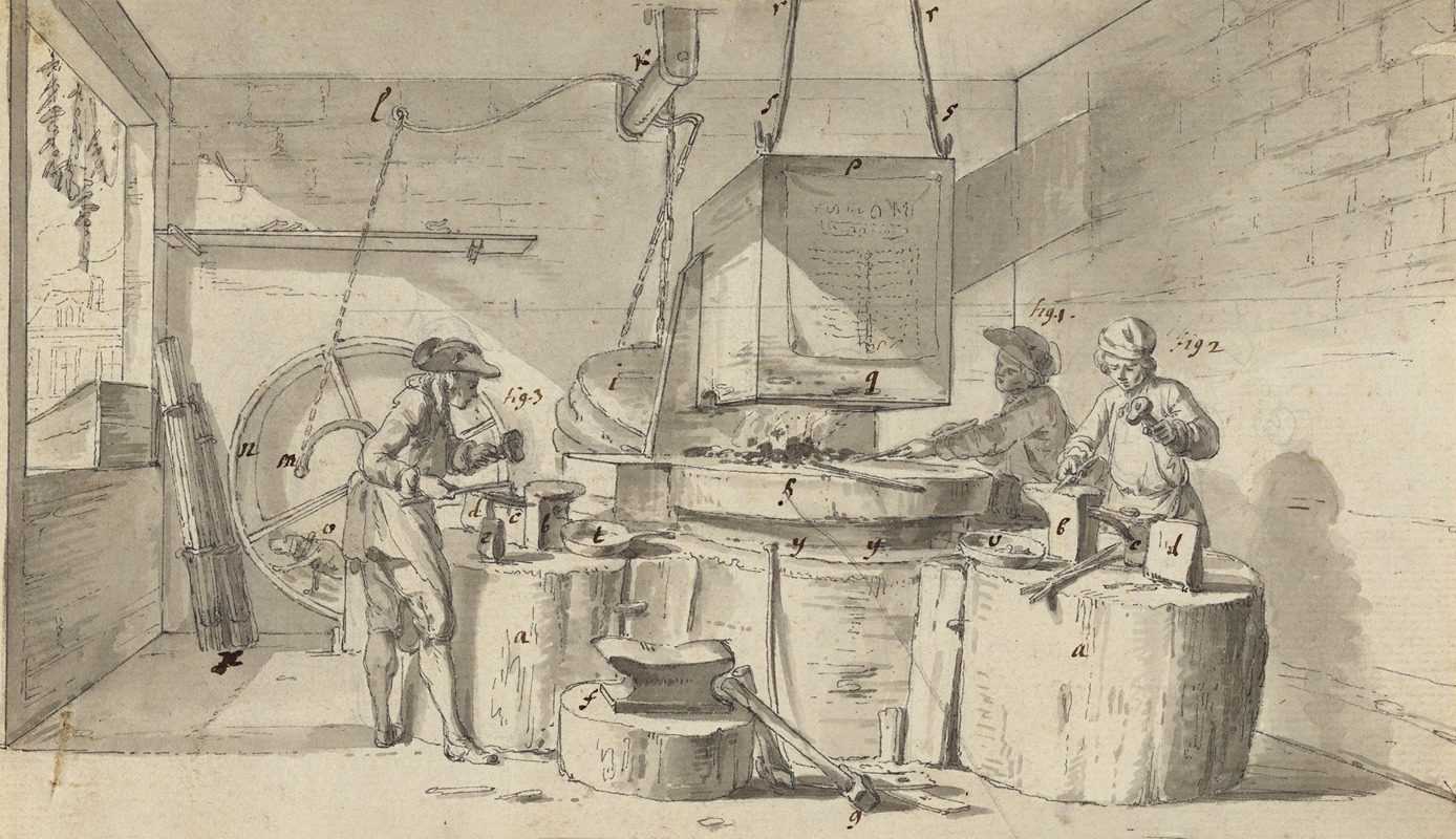The Nail Makers (Le Cloutier Grossier) by Жан-Мишель Моро ле Жён, 1763 — digital art print download