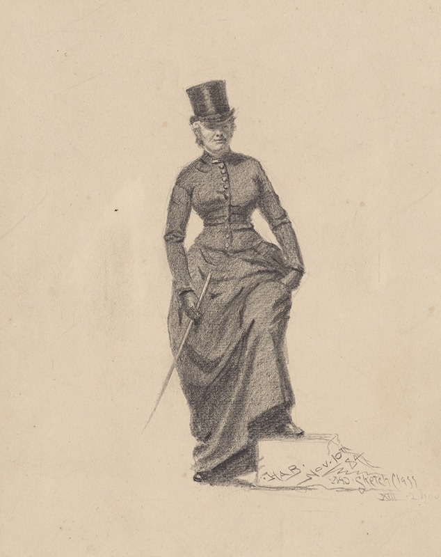 Lady with a Riding Crop by Джон Хаберли, 1884 — digital art print download