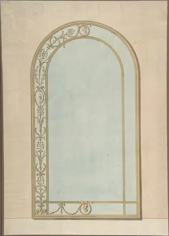 Design for a a Mirror with a Rounded Top by John Yenn — digital art print download