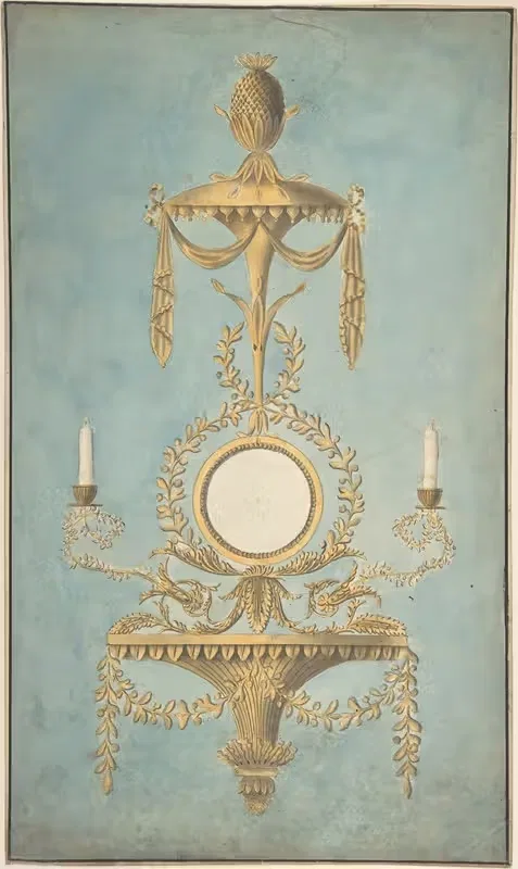 Design for a Sconce with a Mirror by John Yenn — digital art print download