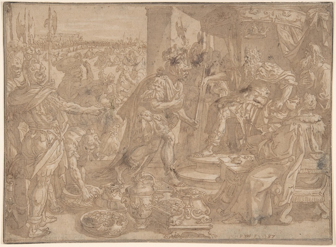 Holofernes before Nebuchadnezzar (Judith 2;4-13) — Мартен де Вос