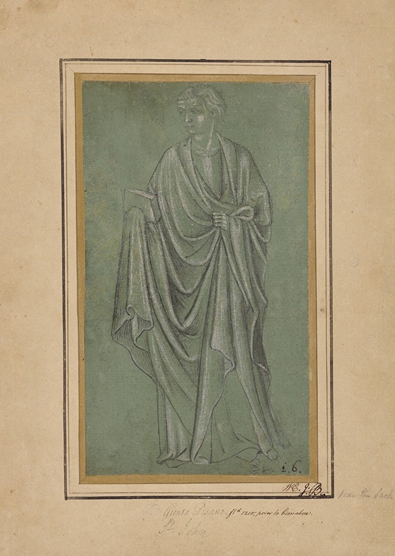 A Draped Figure Holding a Book by Итальянская школа, 1380 — digital art print download