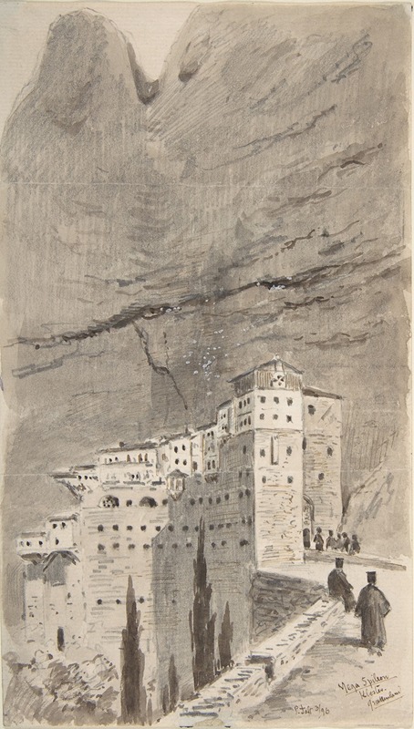 Monastery of Mega Spileon, Greece by Питер Тофт, 1896 — digital art print download