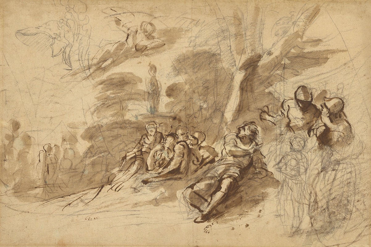 Iris appearing to Turnus; study of a Helmet — Pier Francesco Mola