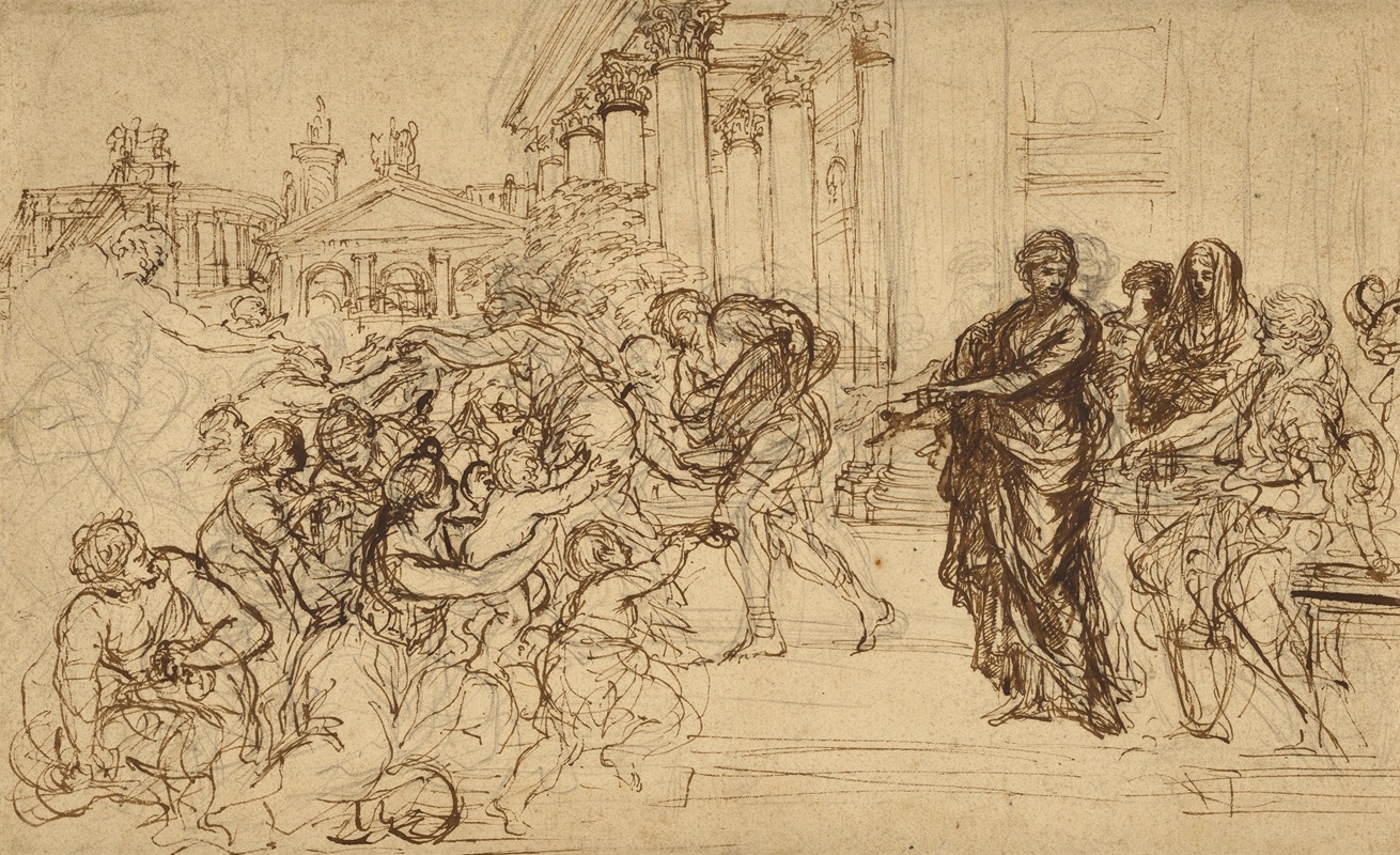 Saint Cecilia Giving Alms to the Poor — Pietro da Cortona