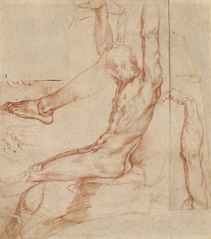 Study of a Man with Various Sketches by Полидоро да Караваджо, 1535 — digital art print download