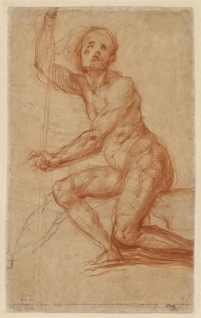 Study of a Seated Man by Pontormo (Jacopo Carucci), 1518 — digital art print download