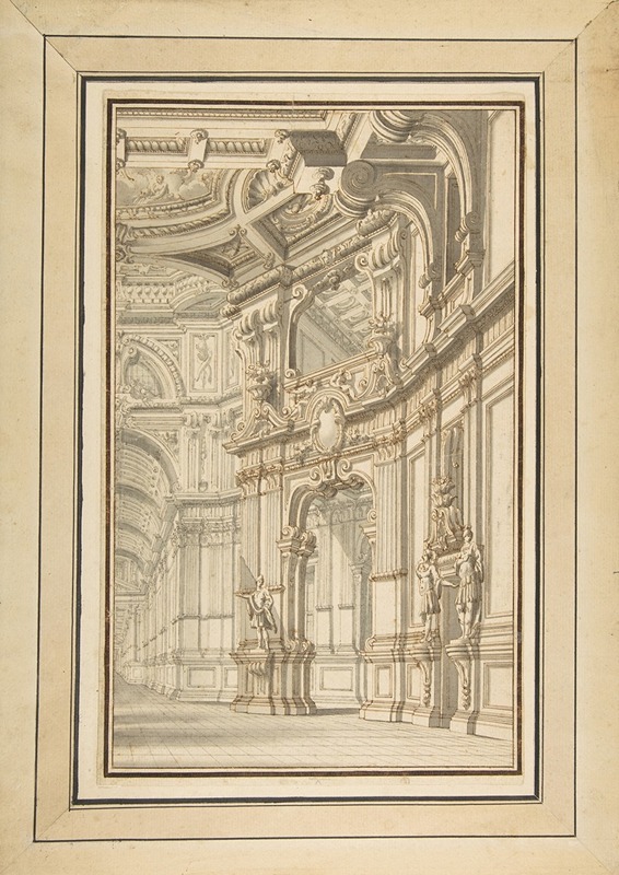 Design for a Stage Set, Showing Right Half Only by Prospero Zanichelli, 1698–1772 — digital art print download