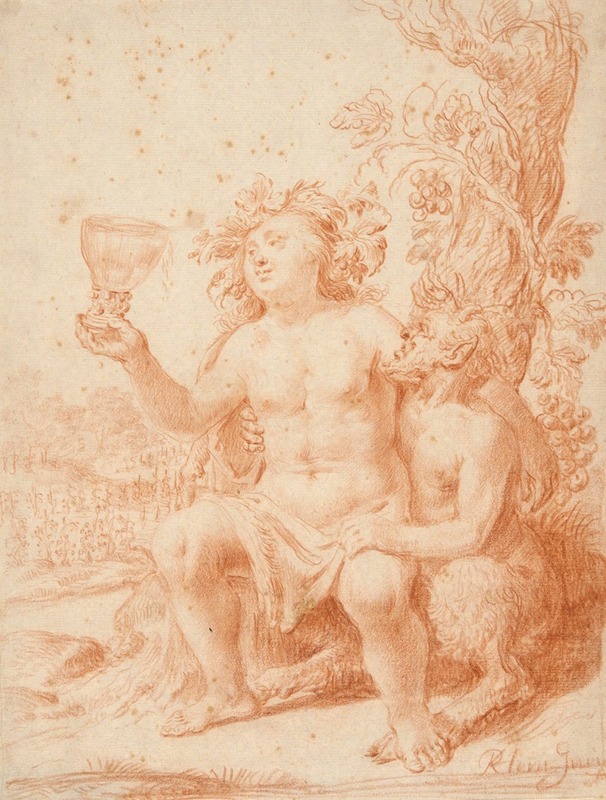 Bacchus and Satyr by School of Hendrick Goltzius — digital art print download