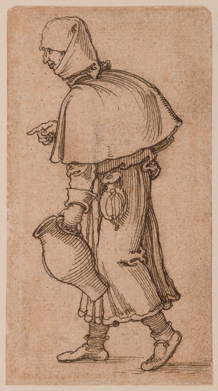 A Peasant Woman Carrying a Jug — Sebald Beham