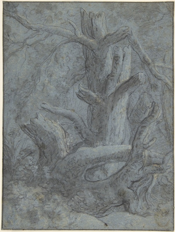 Study of a Blasted Tree Trunk and Branches by Симон де Влигер, 1600–1653 — digital art print download