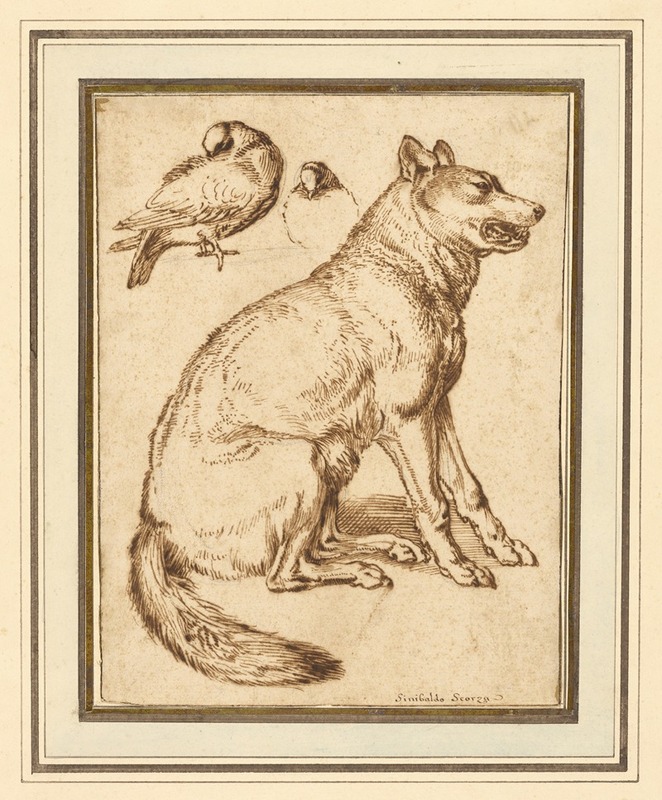 A Wolf and Two Doves by Sinibaldo Scorza, 1610–1620 — digital art print download
