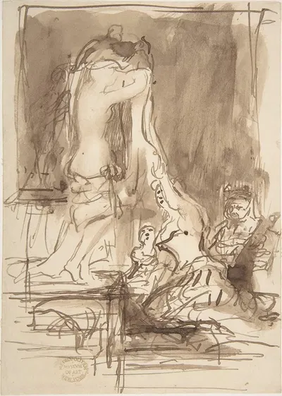 Study for 'The Bride at Her Toilet on the Day of Her Wedding' by Sir David Wilkie — digital art print download