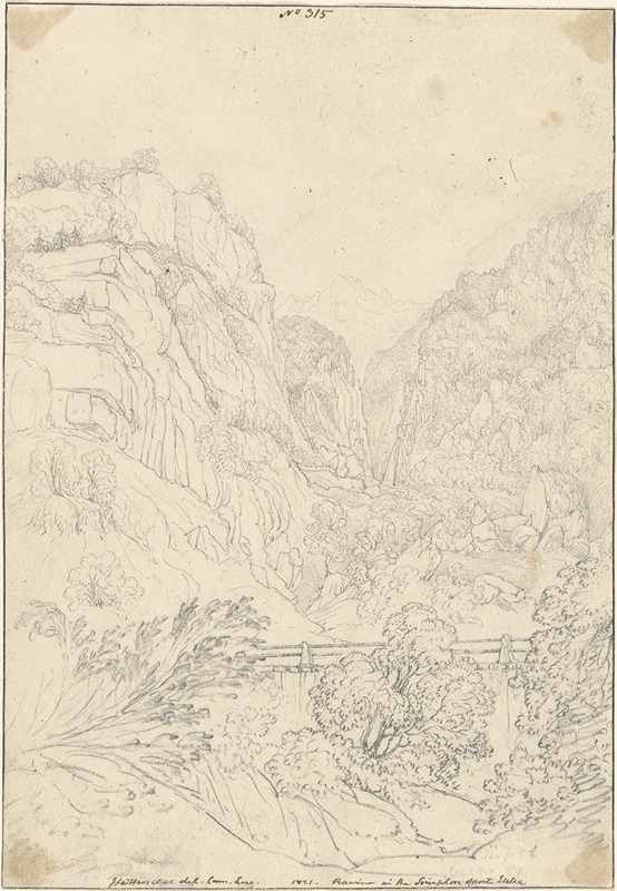 Ravine in the Simplon opposite Isella — Sir John Frederick William Herschel