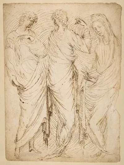 Three Standing Figures by Stefano da Verona — digital art print download