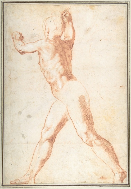 Standing Nude Man by Taddeo Zuccaro, 1550 — digital art print download