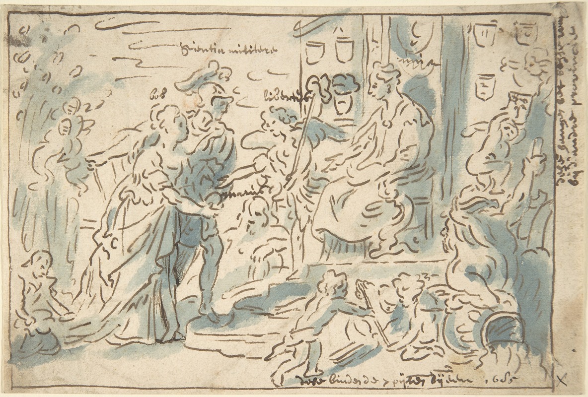 Compositional Sketch forThe Request for Admission into the Union by Теодор ван Тульден, 1645 — digital art print download