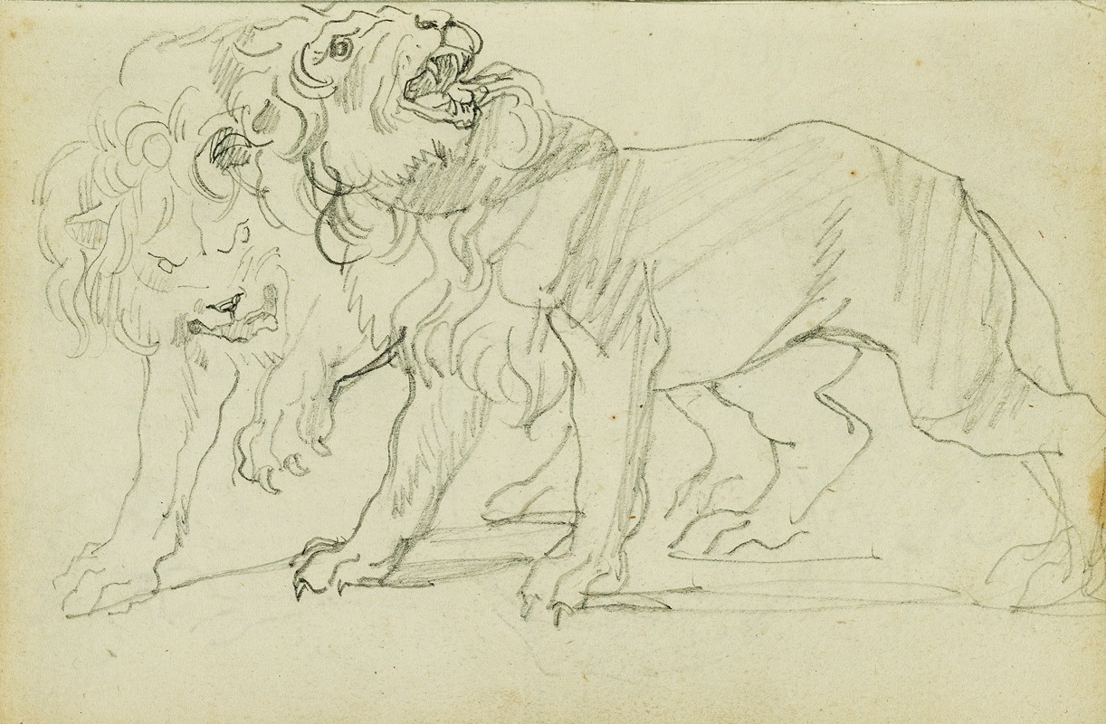 Pair of lions by Теодор Жерико, 1812 - 1814 — digital art print download