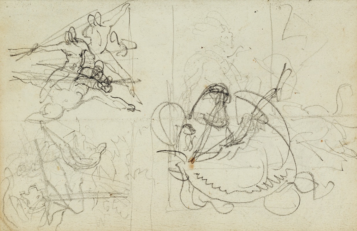 Compositional studies by Théodore Géricault, 1812 - 1814 — digital art print download