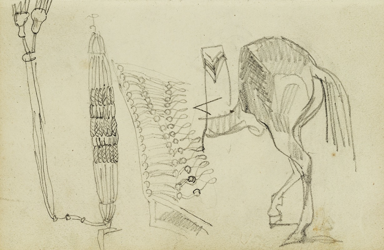 Horse Studies and Tassels by Теодор Жерико, 1812 - 1814 — digital art print download