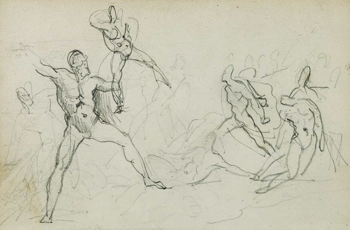 Studies of nude men in combat — Théodore Géricault