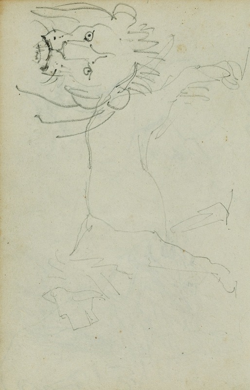 Lion walking, face of lion — Théodore Géricault