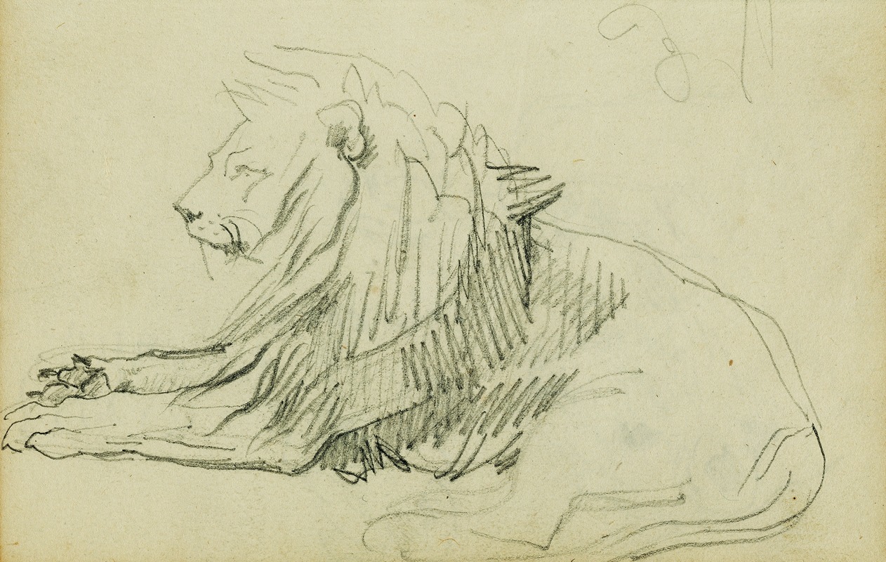 Seated lion by Теодор Жерико, 1812 - 1814 — digital art print download