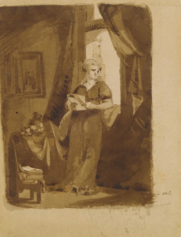 Woman at a Window (from Sketchbook) — Thomas Sully