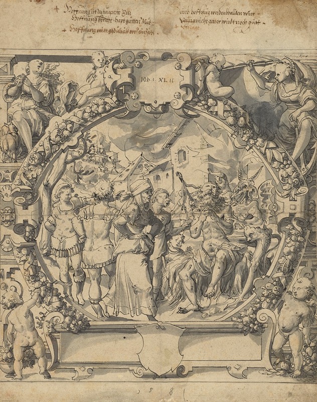 Job on the Dung Hill by Werner Kuebler the Elder, 1581 — digital art print download